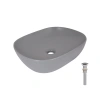 Раковина накладна Qtap Aquarius 470x380x120 мм, Stone grey, прямокутна, з донним клапаном