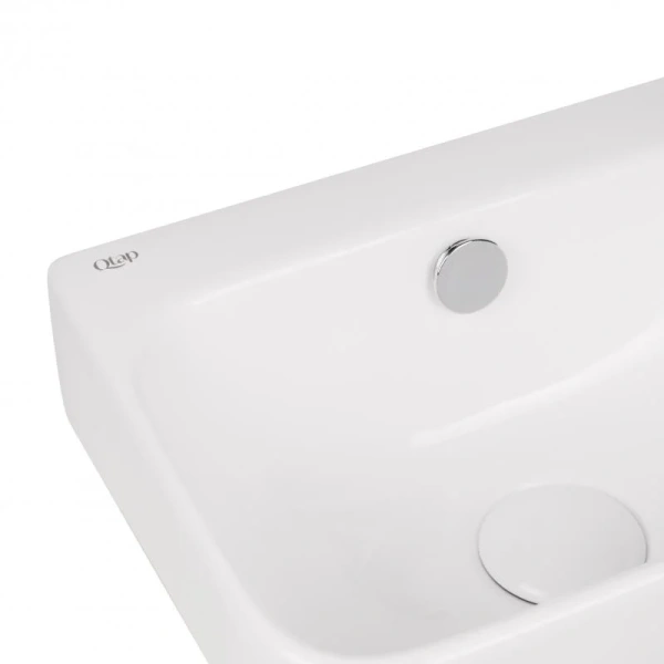 Раковина підвісна прямокутна права Qtap Tern з донним клапаном QT17115117RW