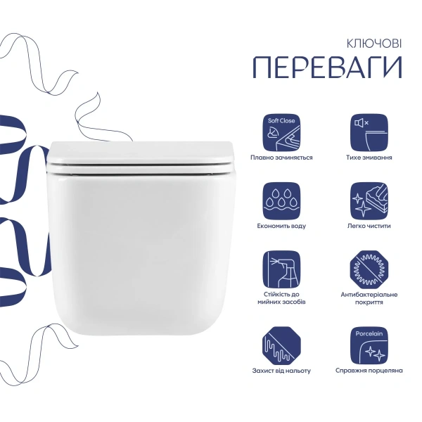 Готове рішення Qtap для ванної кімнати: підвісний унітаз Gemini Ultra Quiet 520×360×350 + комплект інсталяції Nest 4 в 1 (квадратна клавіша Satin)