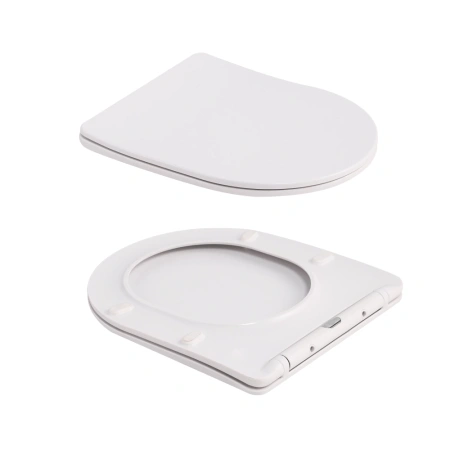 Унітаз підвісний у кольорі мармур 490x365x325 мм з сидінням Slim Duroplast Qtap Robin