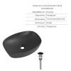 Комплект Qtap Robin Anthracite 3 в 1: підвісний унітаз Ultra Quiet + біде підвісне + раковина накладна