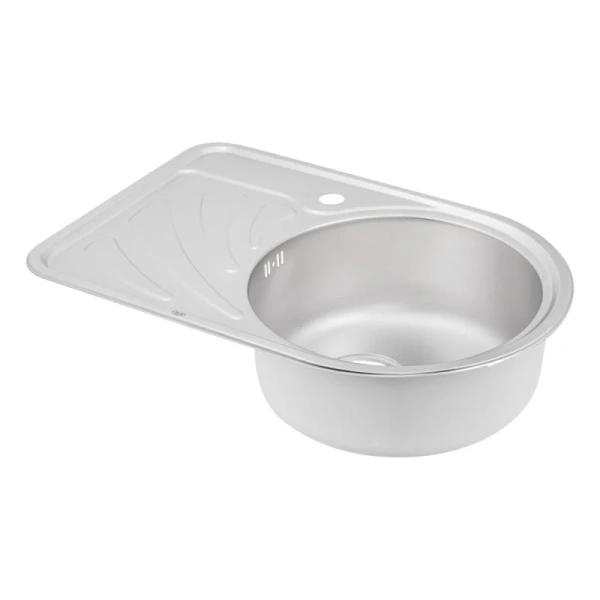 Фото Кухонна мийка Qtap 67*44R Satin 0,8 мм