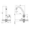 Фото Змішувач однокран для мийки Lidz Dominox