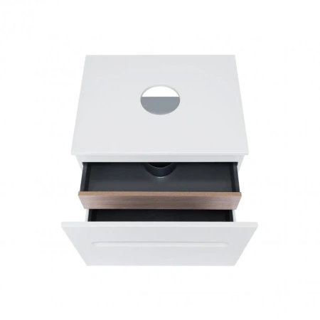 Тумба підвісна Qtap Virgo 600х476х469 White/Whitish oak зі стільницею