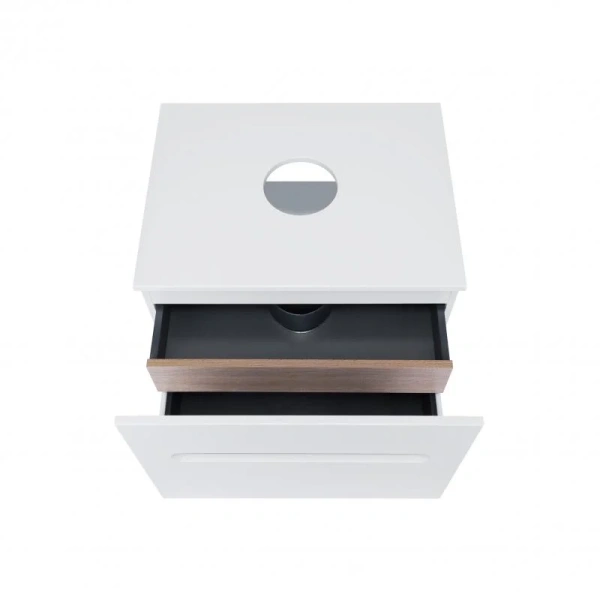 Тумба підвісна Qtap Virgo 600х476х469 White/Whitish oak зі стільницею