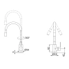 Фото Змішувач для кухні Pure 015F3, Graphite/Grey (k35) з гнучким виливом BRIPUR015F3GRG Brinex