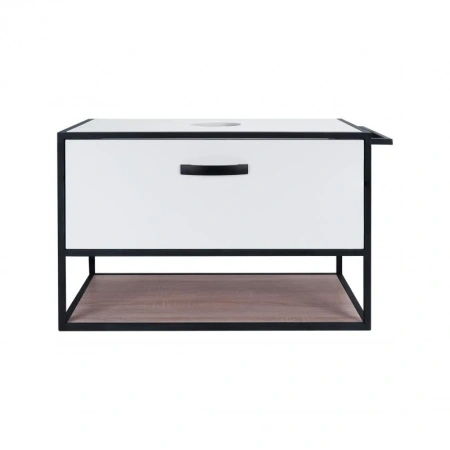 Тумба підвісна Qtap Taurus 800х476х469 White/Whitish oak зі стільницею