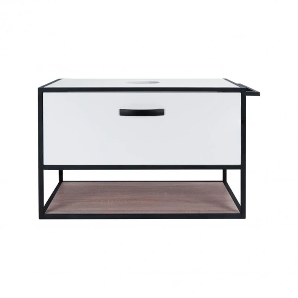 Тумба підвісна Qtap Taurus 800х476х469 White/Whitish oak зі стільницею