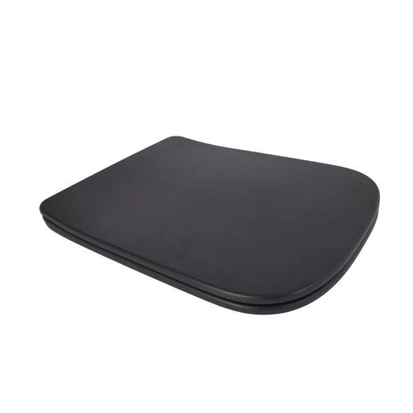 Сидіння для унітаза (Tern 490) 435x344x50 мм, Matt Black, з мікроліфтом, Slim Duroplast, Quick Release Qtap