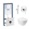 Комплект унітаз з сидінням Qtap Jay + інсталяція Grohe Rapid SL + набір для гігієнічного душу