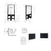 Готове рішення Qtap для ванної кімнати: підвісний унітаз Swan Ultra Quiet 520x360x320 + комплект інсталяції Standard (лінійна клавіша Black)