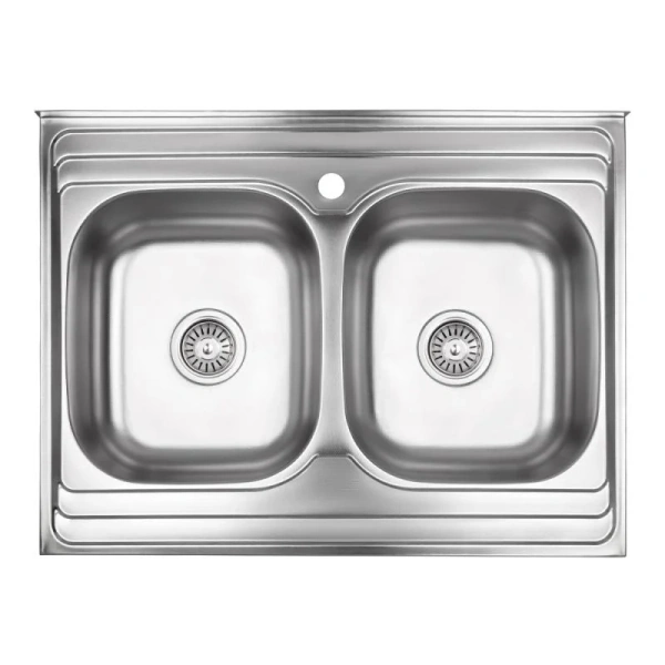 Кухонна мийка Lidz 6080 Decor 0,8 мм
