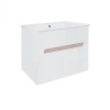 Комплект Qtap Virgo 700х580х437 White/Whitish oak підвісна тумба + раковина врізна