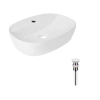 Комплект Qtap Scorpio: Раковина накладна овальна 500x380x120 мм White + Донний клапан PU02