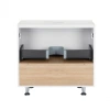 Тумба для підлоги Qtap Robin 700х616х437 White/Whitish oak зі стільницею
