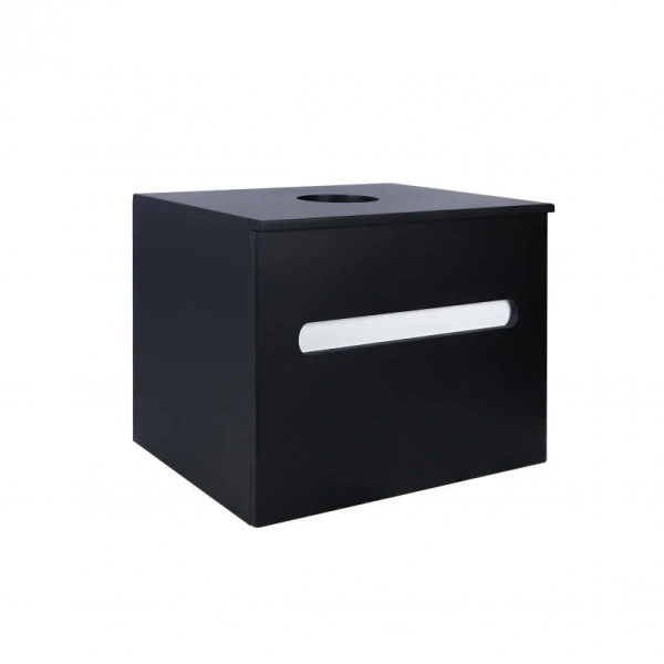 Тумба підвісна Qtap Virgo 600х476х469 Black/White зі стільницею