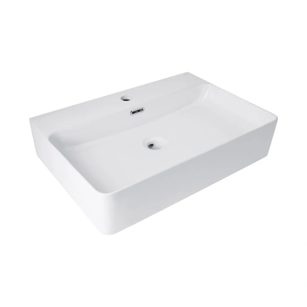 Раковина підвісна Nando LT 610х420х140 мм, White, прямокутна, без донного клапана Qtap
