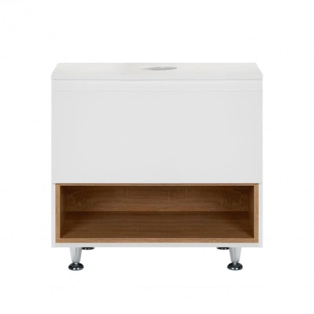 Тумба для підлоги Qtap Robin 700х616х437 White/Whitish oak зі стільницею