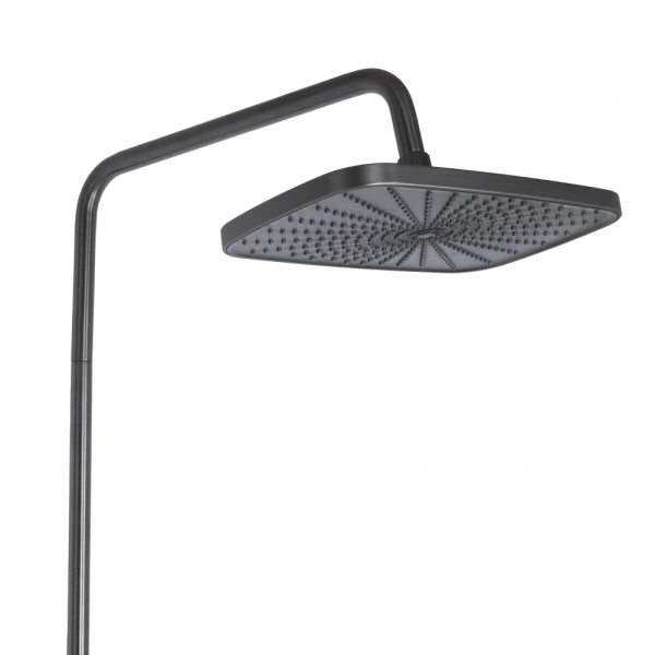 Душова система на три споживача (з виливом) збройна сталь, телескопічна 850-1200 мм Qtap Gemini