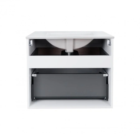 Комплект Qtap Virgo 700х580х437 White/Whitish oak підвісна тумба + раковина врізна