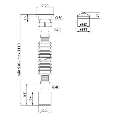 Гофросифон Kroner 1/2"х40/50