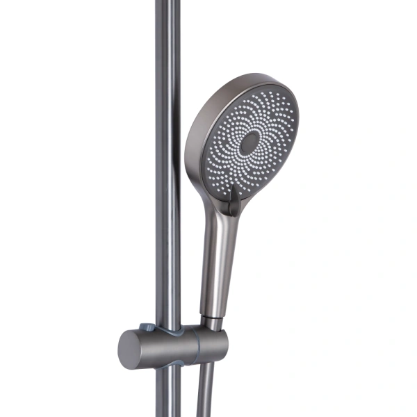 Душова система на два споживача у кольорі графіт, телескопічна 1113-1663 мм Qtap Slavonice