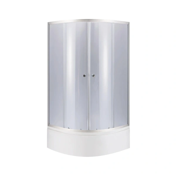 Душова кабіна Lidz Latwa SC80x80.SAT.HIGH.GR напівкругла, скло тоноване 4 мм + душовий піддон ST80x80x41, з панеллю