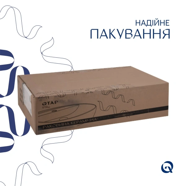 Раковина врізна Scorpio 615х390х150 мм, White, прямокутна, без донного клапана Qtap QT1411K491WN