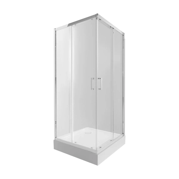 Набір Qtap душова кабіна Taurus Clear 100х100 см + піддон Tern