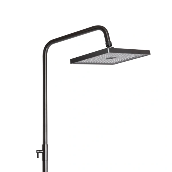 Душова система на три споживача (з виливом) у кольорі графіт, телескопічна 1000-1550 мм Qtap Presto