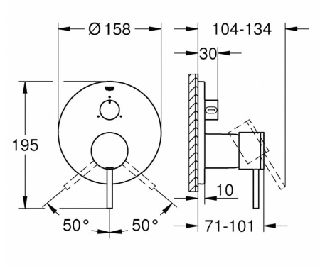Фото Змішувач на 3 положення GROHE PLUS