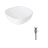 Комплект Qtap Kolibri: Раковина накладна 400x400x140 мм, White, квадратна + Донний клапан Pop-up PU02