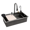 Кухонна мийка Kroner KRP Schwarze - SET7545NB PVD (3.0/0.8 мм)