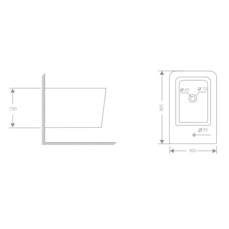 Біде підвісне Qtap Crow 485х340х290 мм White