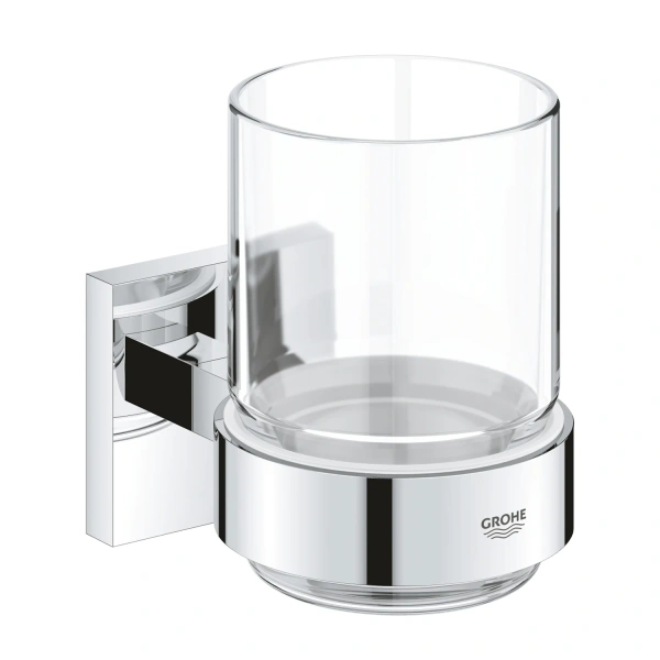 Склянка з тримачем для ванної кімнати Grohe QuickFix Start Cube