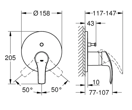 Фото Змішувач з перемикачем GROHE EUROSMART