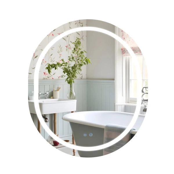 Дзеркало Qtap Gemini 800х700 з LED-підсвічуванням Touch, з антизапотіванням, з димером, рег. темп. кольору (3000-6500K)