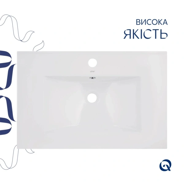 Комплект Albatross: Раковина врізна меблева 720x460x180 мм, White, прямокутна + Донний клапан Pop-up PU02O QT01113070CW148474