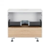 Тумба підлогова Qtap Robin 800х616х437 White/Whitish oak зі стільницею