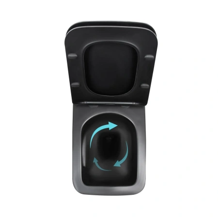 Унітаз підвісний Qtap Gemini Ultra Quiet 485×340×350 мм, Matt Black, з сидінням Slim Duroplast / Soft-close / Quick Release