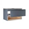 Тумба підвісна Qtap Robin 700х476х437 Graphite/Whitish oak зі стільницею