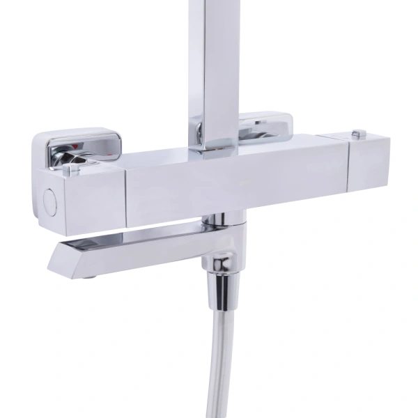 Душова система термостатична, на три споживача (з виливом) телескопічна 1150-1500 мм Qtap Sloup