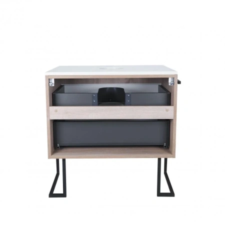 Тумба підлогова Qtap Taurus 700х616х437 White/Whitish oak зі стільницею