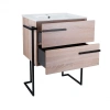 Комплект Qtap Taurus 600х800х437 Whitish oak тумба для пола + раковина врізна