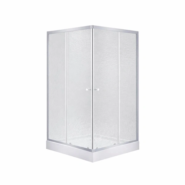 Набір Lidz: душова кабіна Wawel SC80x80.SAT.LOW.FR, скло Frost 4 мм + піддон Mazur
