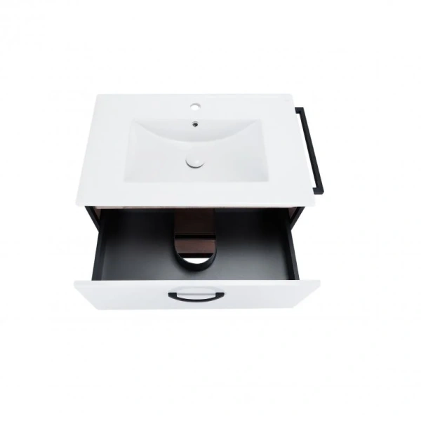 Комплект Qtap Taurus 600х580х437 White/Whitish oak підвісна тумба + раковина врізна