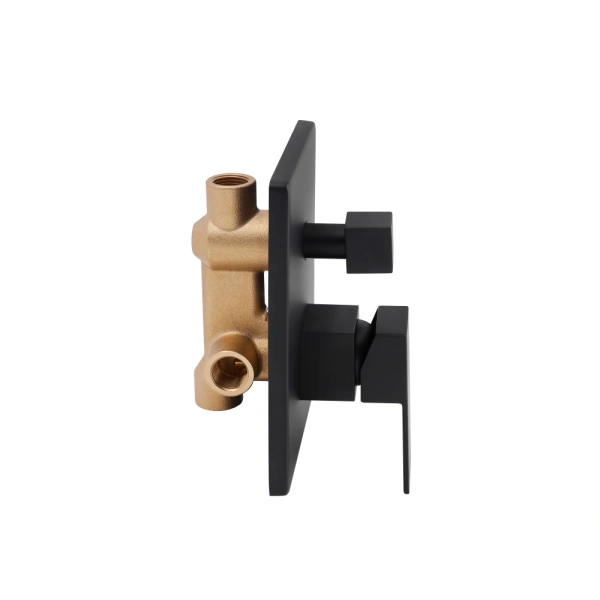 Душовий набір прихованого монтажу (матовий чорний) Qtap Aqauarius