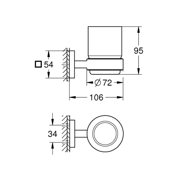 Склянка з тримачем для ванної кімнати Grohe QuickFix Start Cube