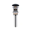 Донний клапан для раковини Qtap PU03O 225х70х70 Matt black з переливом