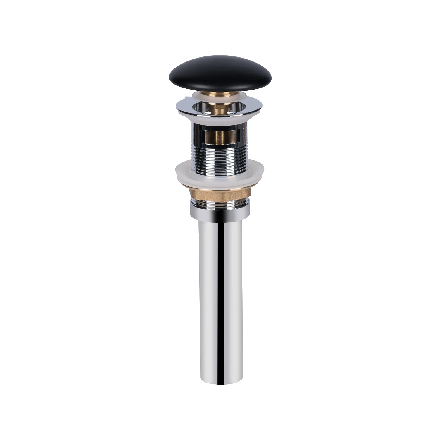Донний клапан для раковини Qtap PU03O 225х70х70 Matt black з переливом